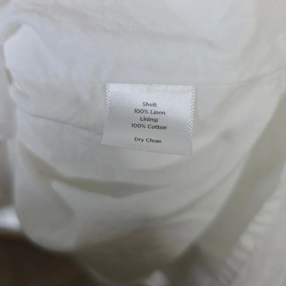 Talbots White 100% Linen Heavy Midi Skirt Size 18W Petite Seamed A-Line Skirt - Picture 6 of 6